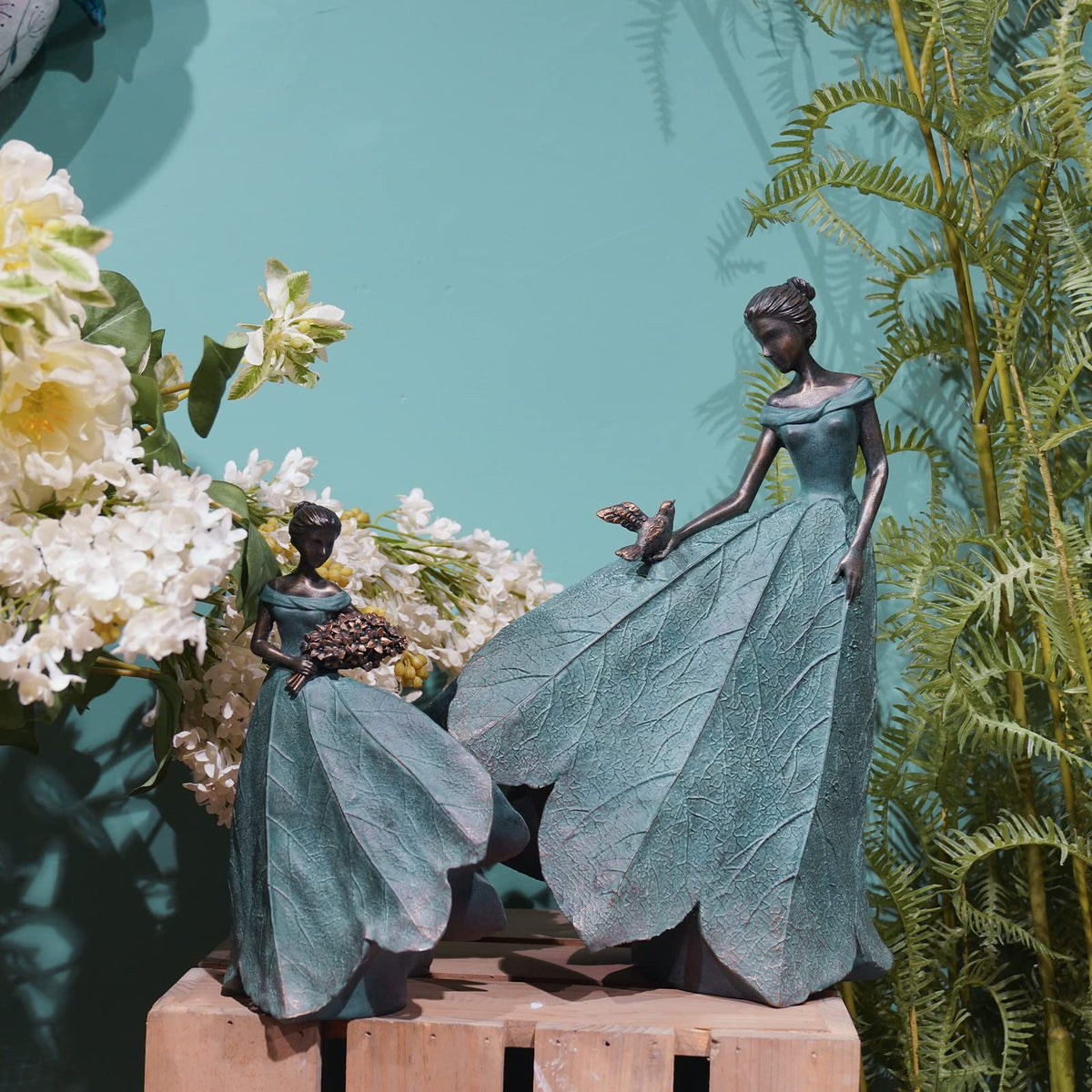 Guichifun backyard garden angel figurine, complements greenery and stone paths.