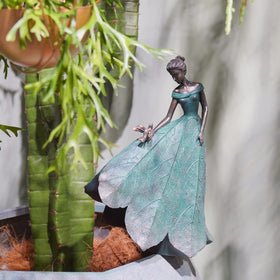 Guichifun leaf-skirt fairy statue, artistic resin figure for nature-inspired decor.