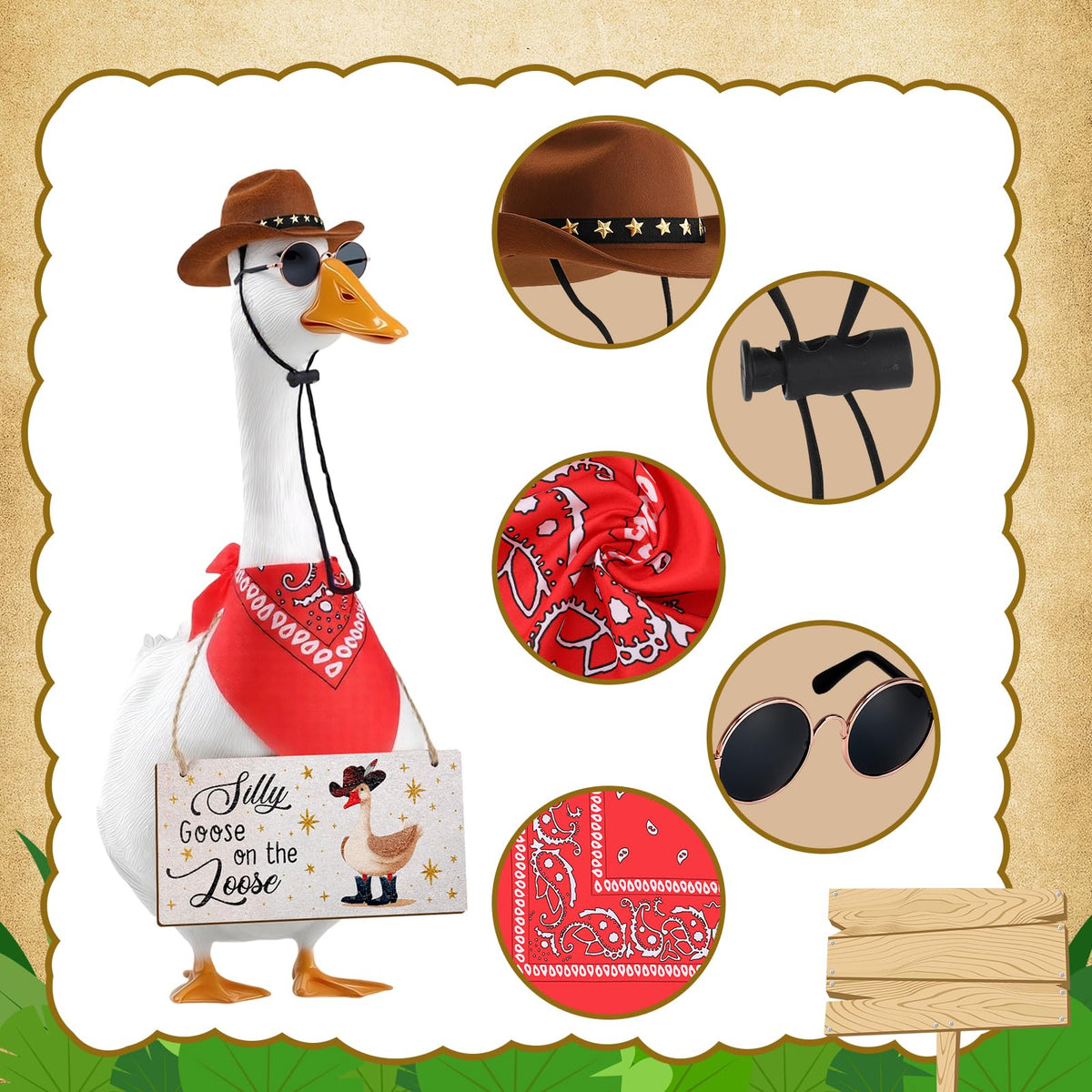 Guiqulai metal glasses on goose for a playful look