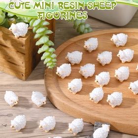 Delicately hand-painted Guiqulai sheep enhance miniature scenes.