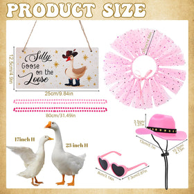 Guiqulai goose outfit with cowboy hat adds playful outdoor porch style.