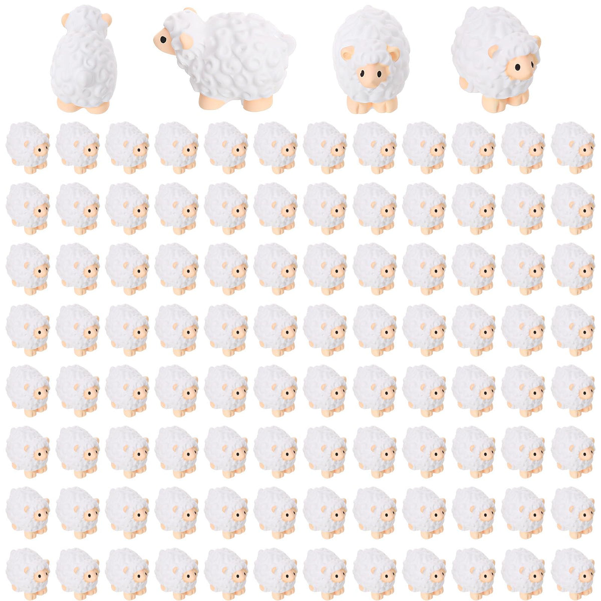 Guiqulai mini white sheep figurine for outdoor fairy gardens.