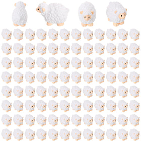 Guiqulai mini white sheep figurine for outdoor fairy gardens.