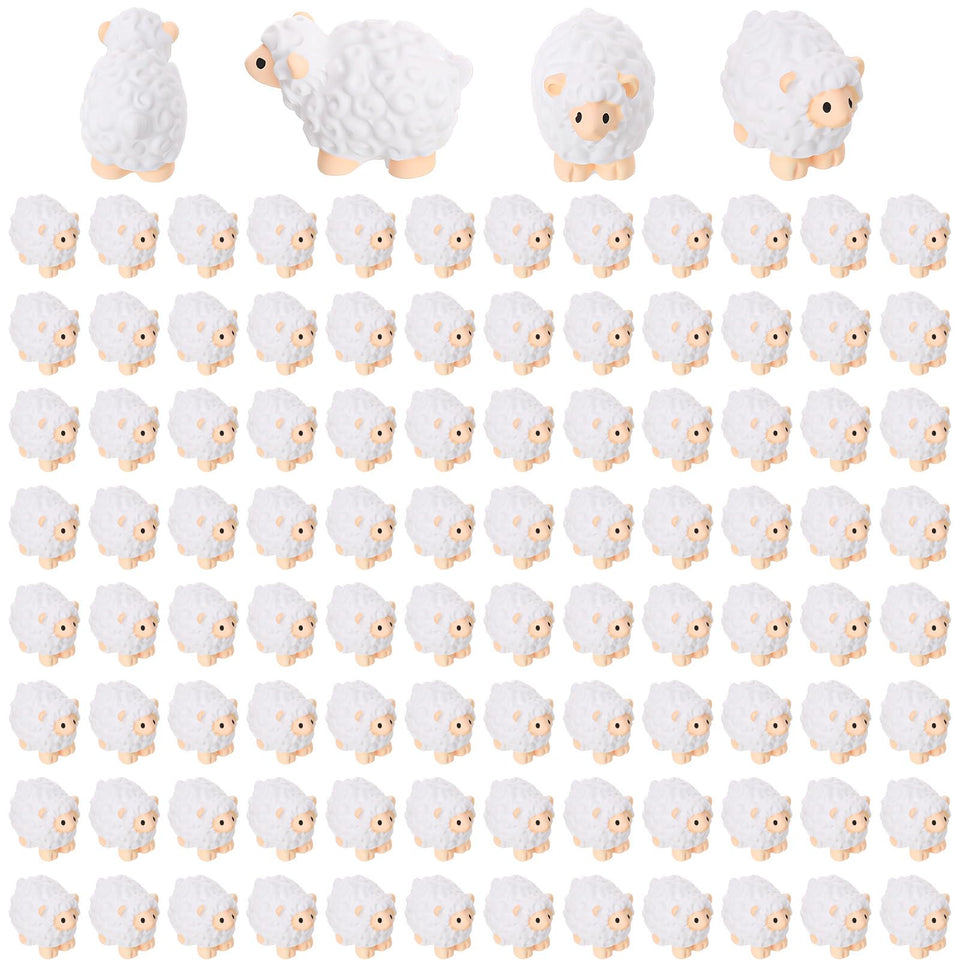 Guiqulai mini white sheep figurine for outdoor fairy gardens.