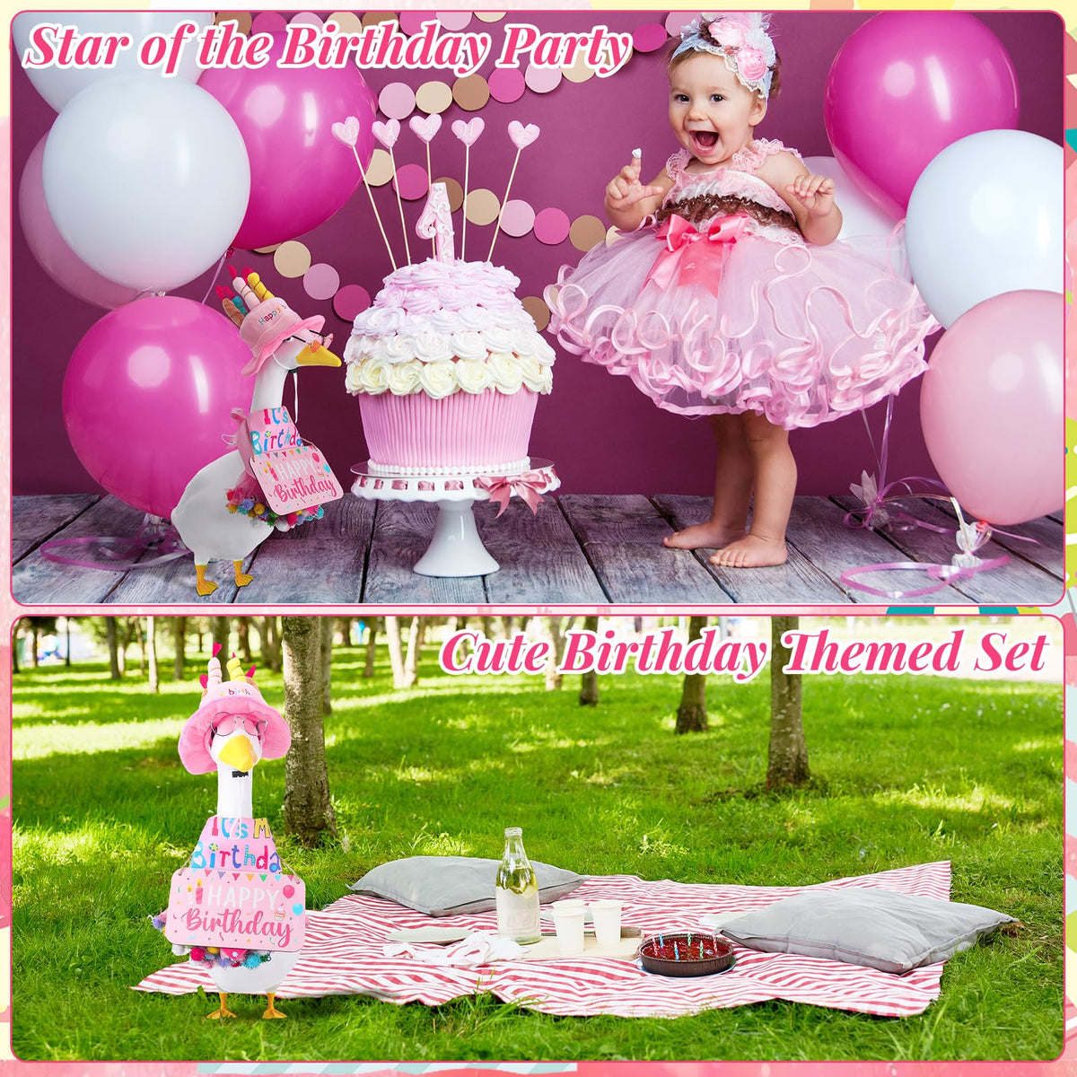Guiqulai porch goose decor set elevates birthday celebrations