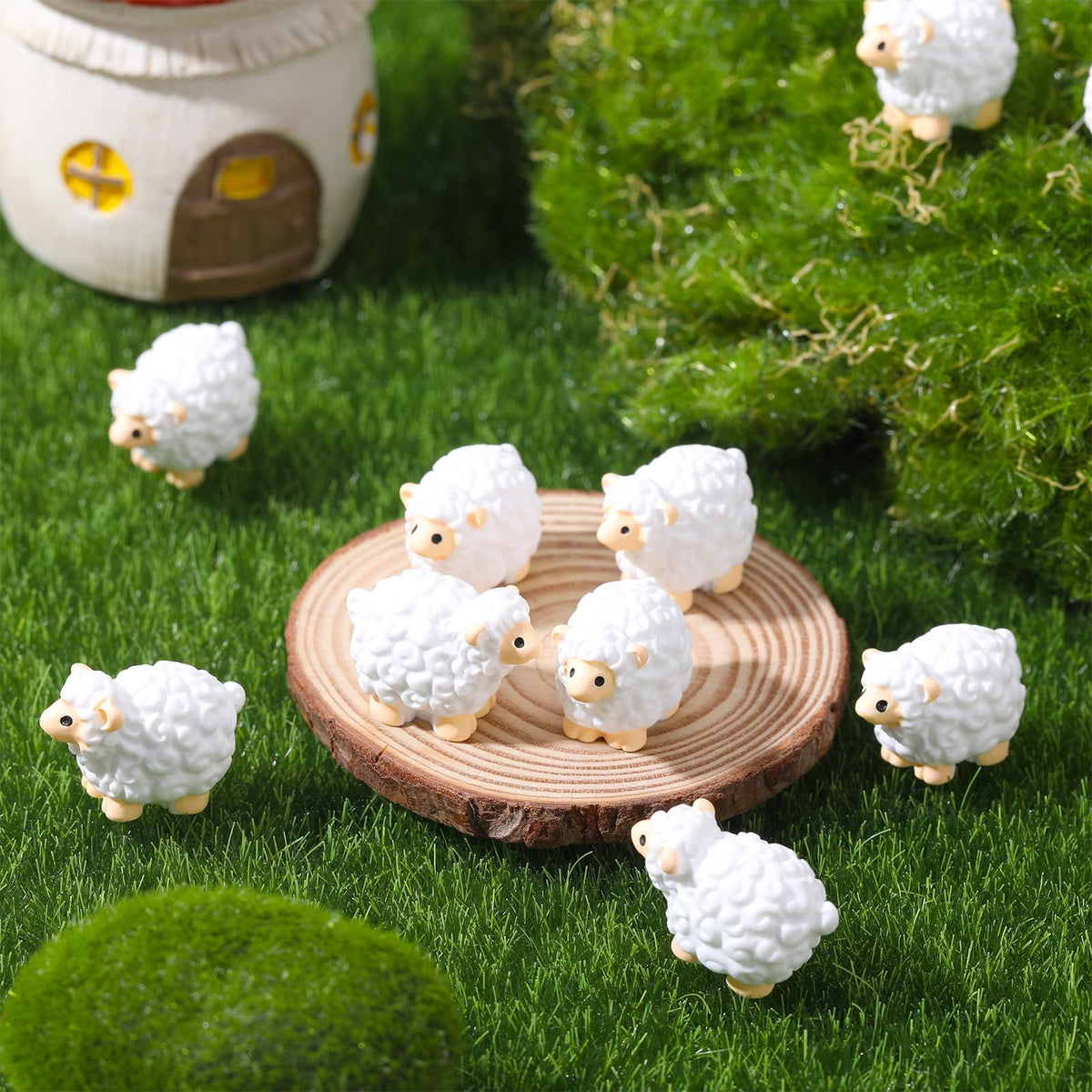 Guiqulai resin sheep figurine resists outdoor weather and temperature changes.