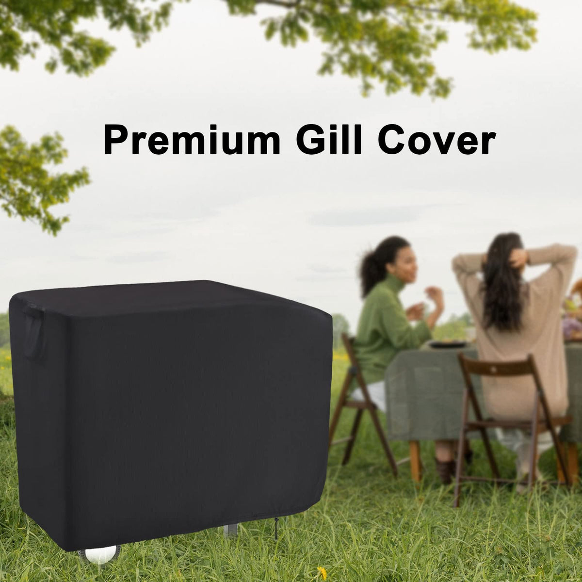 Guisong cover protects Royal Goumet from sun and dust during outdoor use.