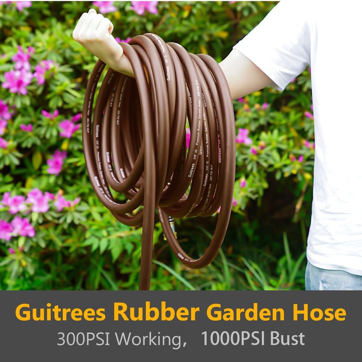 Guitrees hose handles hot and cold water for year-round versatility
