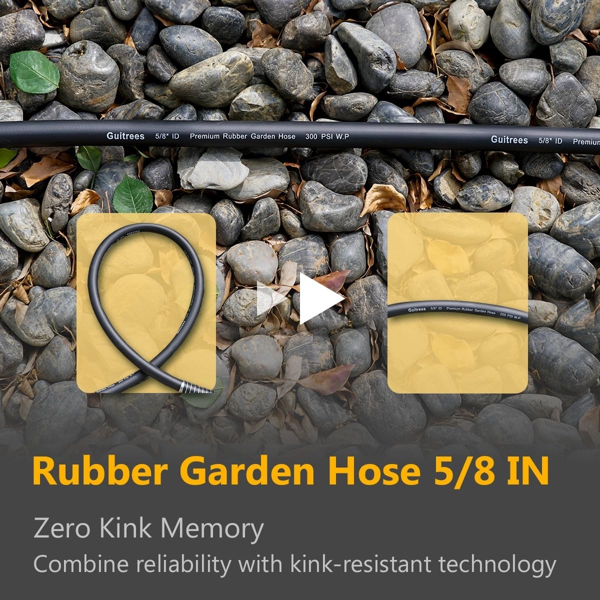 Guitrees hose works with hot and cold water for year-round use.