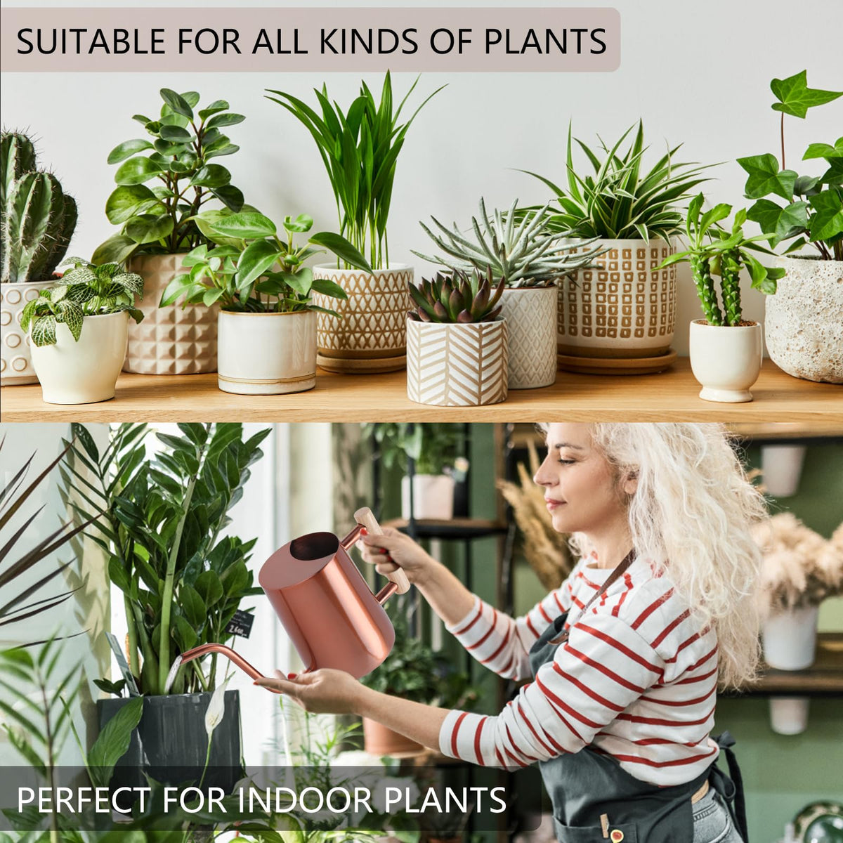 GUKJOB copper-toned watering can adds style to plant care