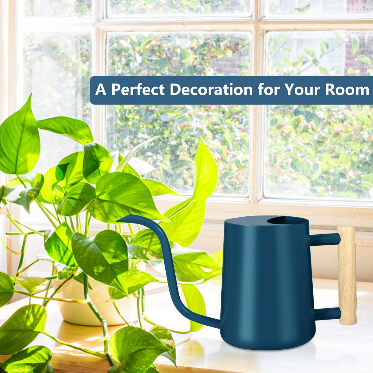 GUKJOB watering can with semi-opening top for quick, spill-free refilling