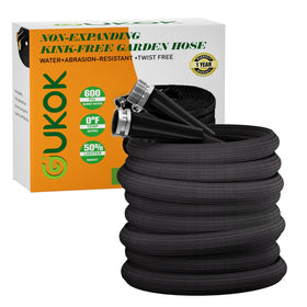 GUKOK 50 ft garden hose ultra-flexible for easy watering on lawns and beds