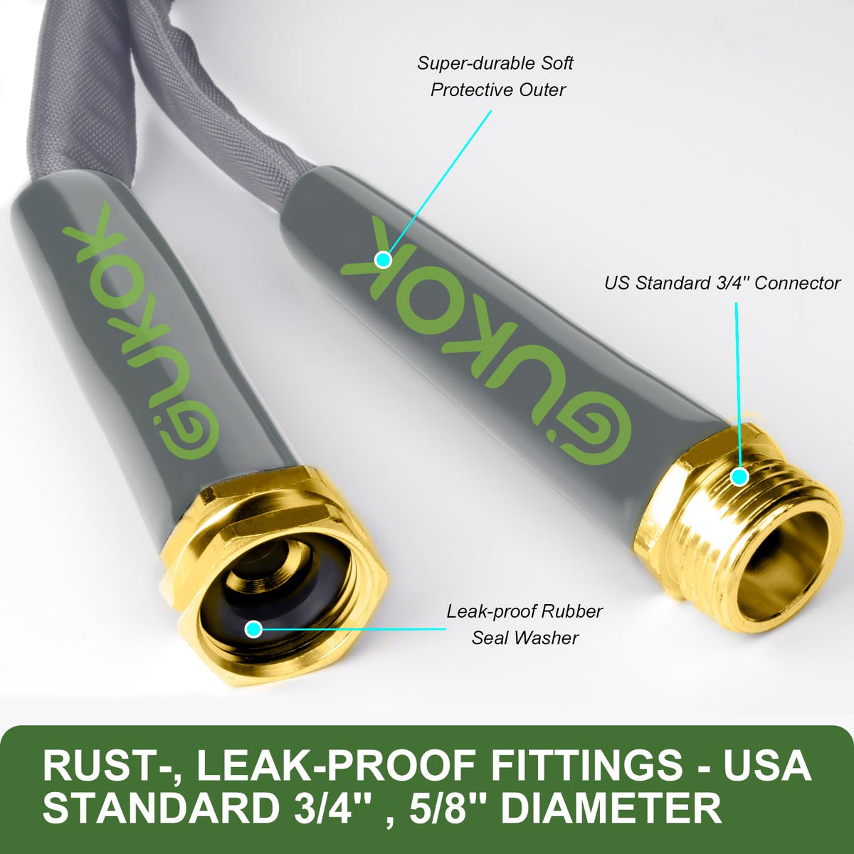 GUKOK anti-kink technology hose prevents tangles for smooth watering.