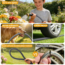 GUKOK 25 ft hose flexes in cold weather for all-season flexibility