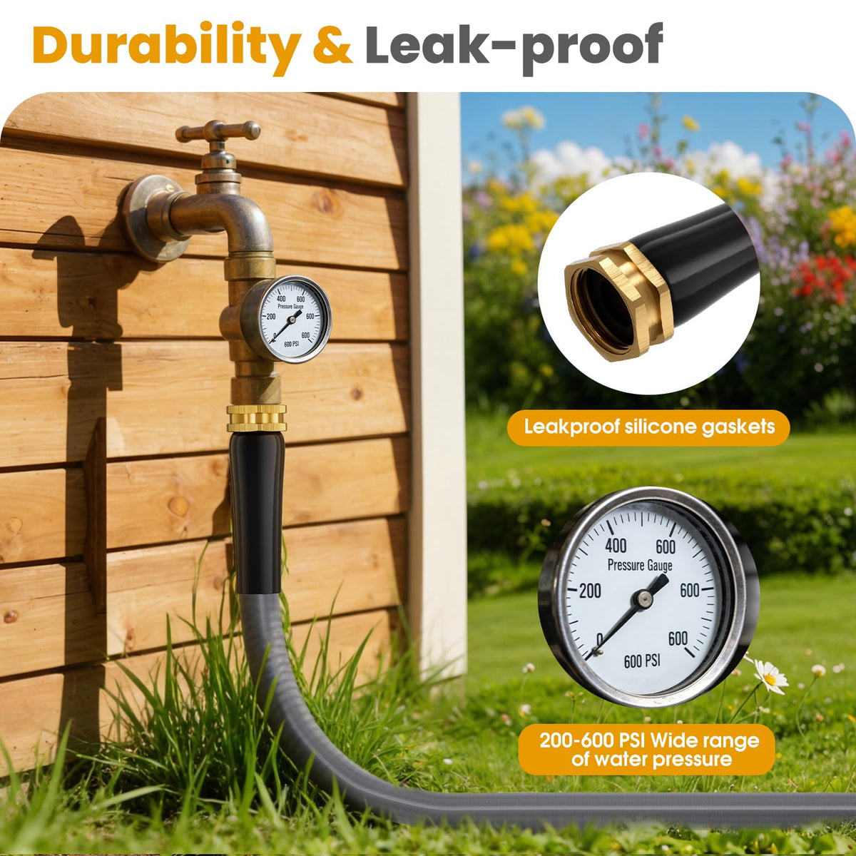 GUKOK Garden Hose marine-grade fabric exterior emphasizes rugged durability