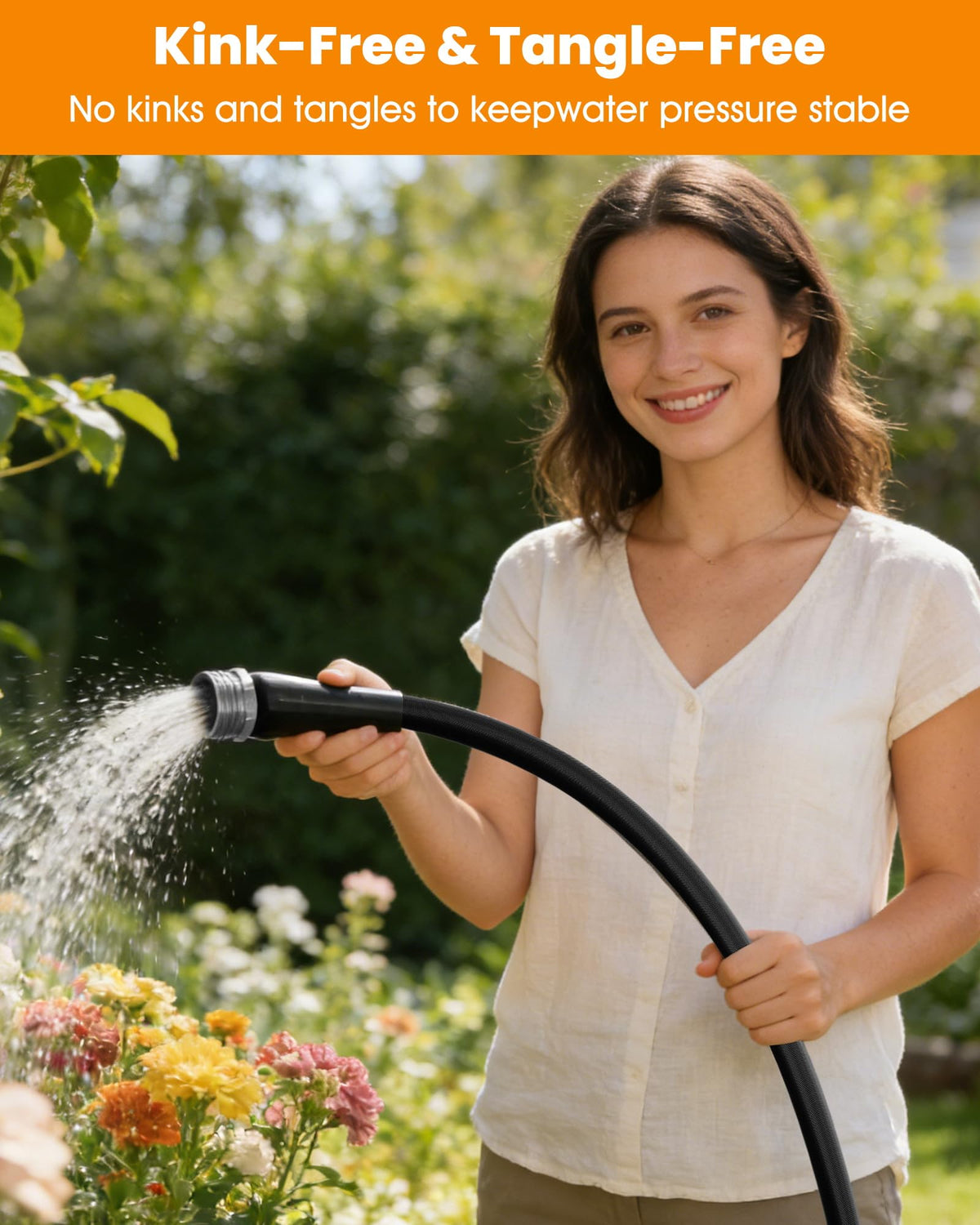 GUKOK lightweight 10-meter hose reduces fatigue during watering.