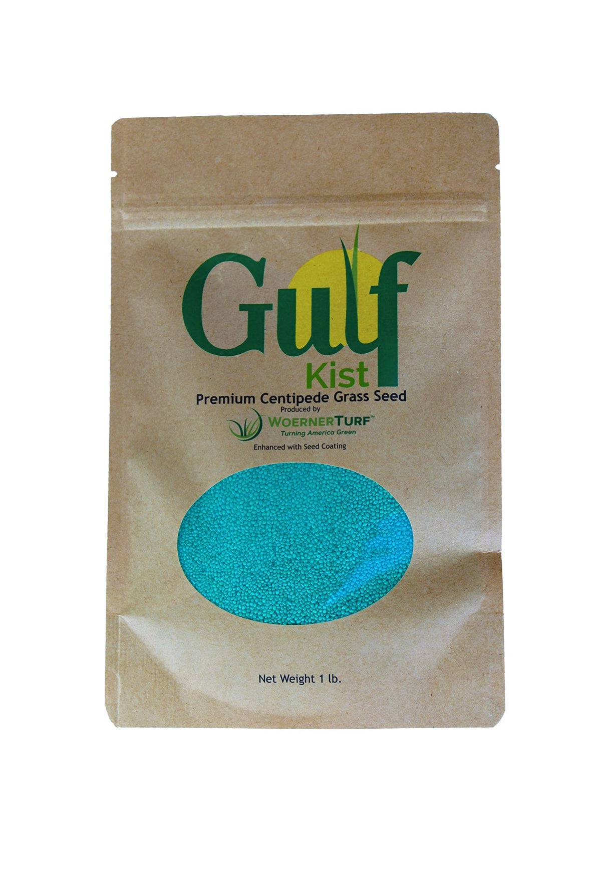 Gulf Kist Centipede Seed coated packet promotes reliable germination in warm climates.