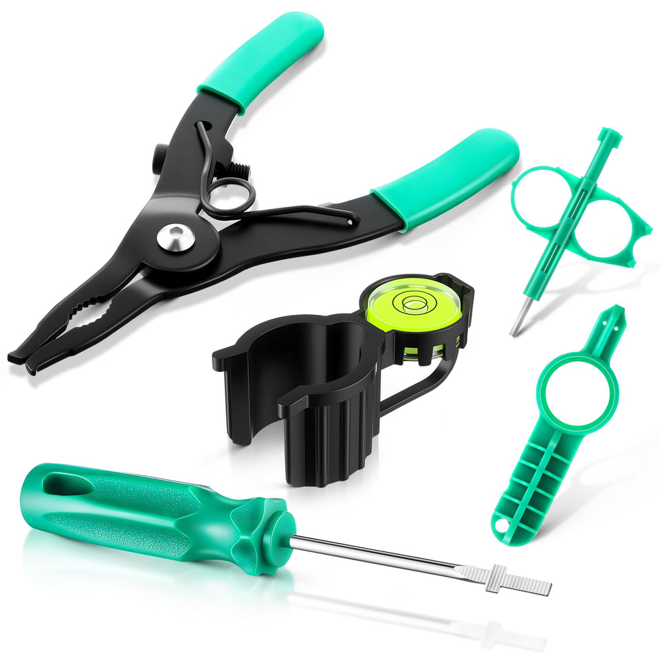 Gulfmew 5-pack sprinkler tool kit with hold-up tool and level for precise alignment.