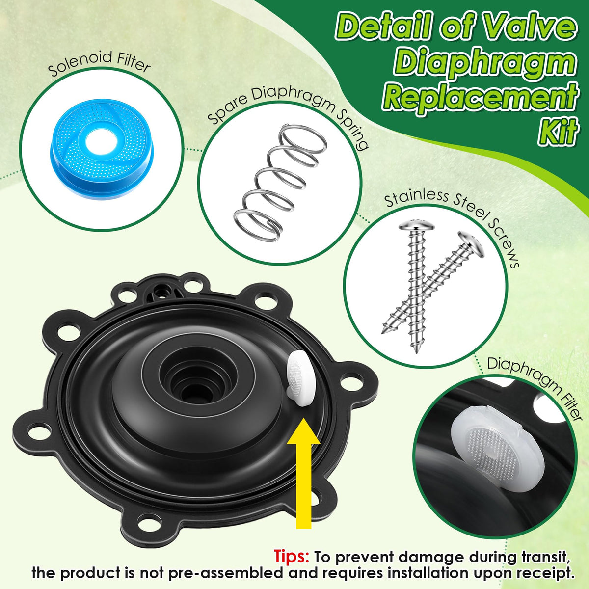Gulfmew spare diaphragm spring ensuring reliable valve operation.