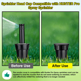 Gulfmew cap protecting sprinkler heads from dust and debris exposure.