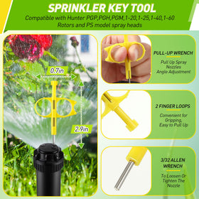 Gulfmew ergonomic design for easy lift, adjust, and lock on sprinkler stems