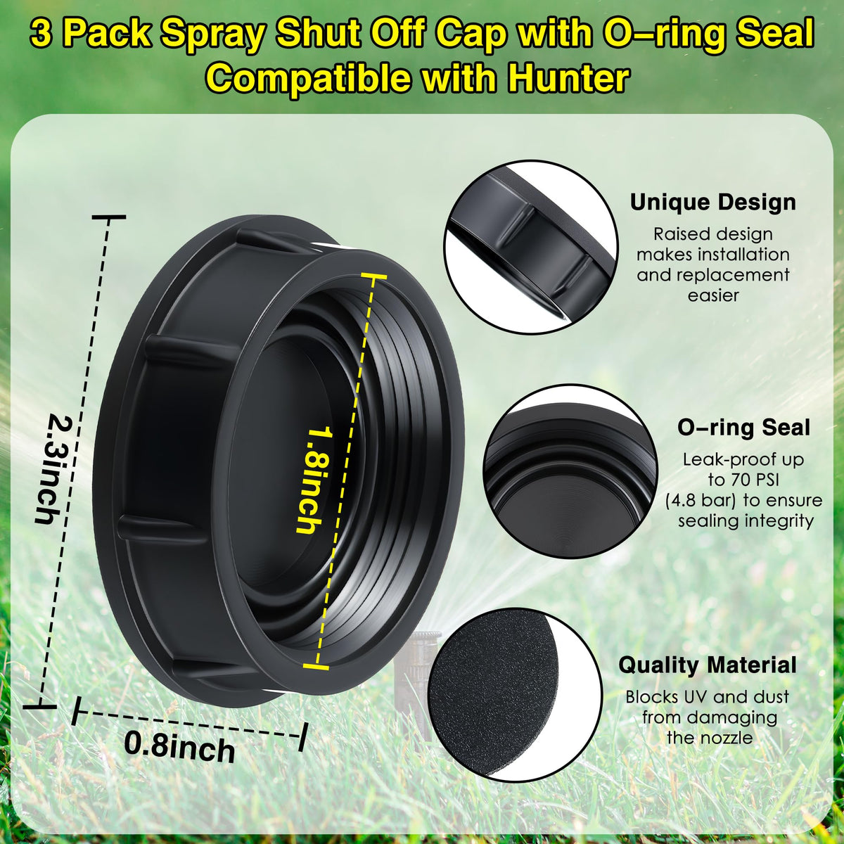Close-up of Gulfmew fluoroelastomer seals for durability and seal integrity.