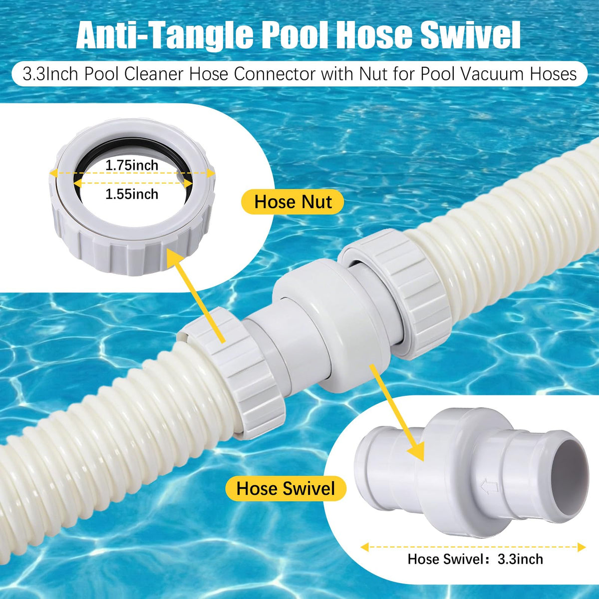 Gulfmew hose assembly for Polaris pool cleaner in action