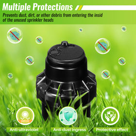 Gulfmew UV-resistant cap protects sprinkler heads from sun damage