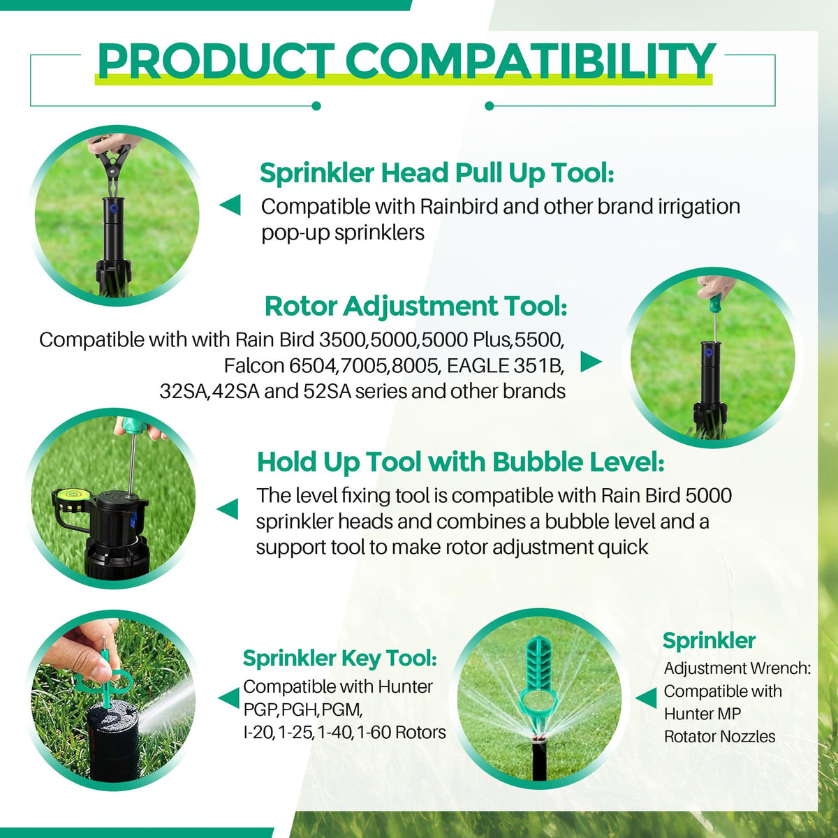 Gulfmew sprinkler head pull up tool for easy spray head access.