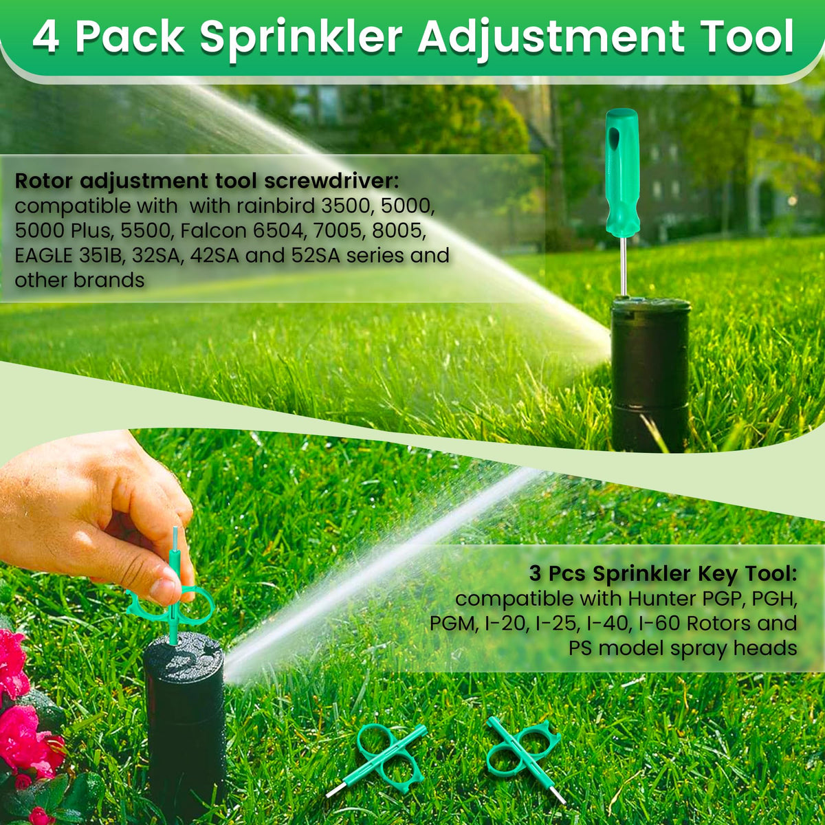 Gulfmew sprinkler key tool aids nozzle replacement and angle adjustment