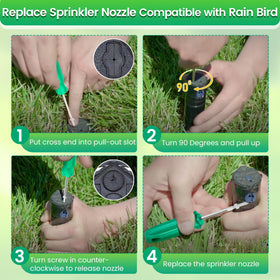 Gulfmew nozzle replacement tool simplifies swapping sprinkler nozzles without tools.