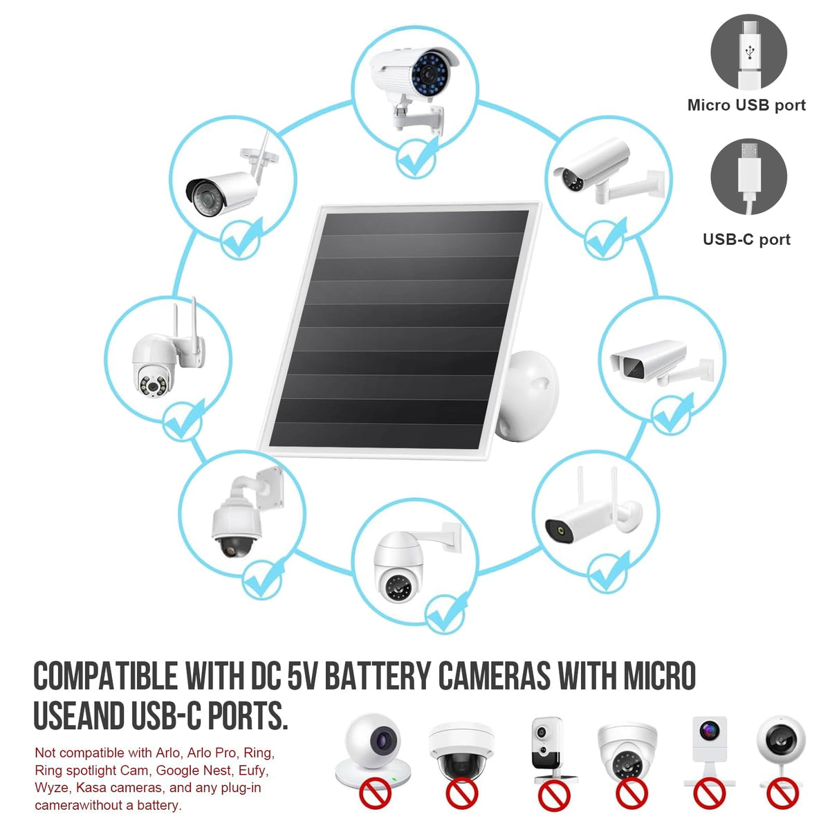 Gulisot 6W solar panel charger with 360° mount for flexible positioning