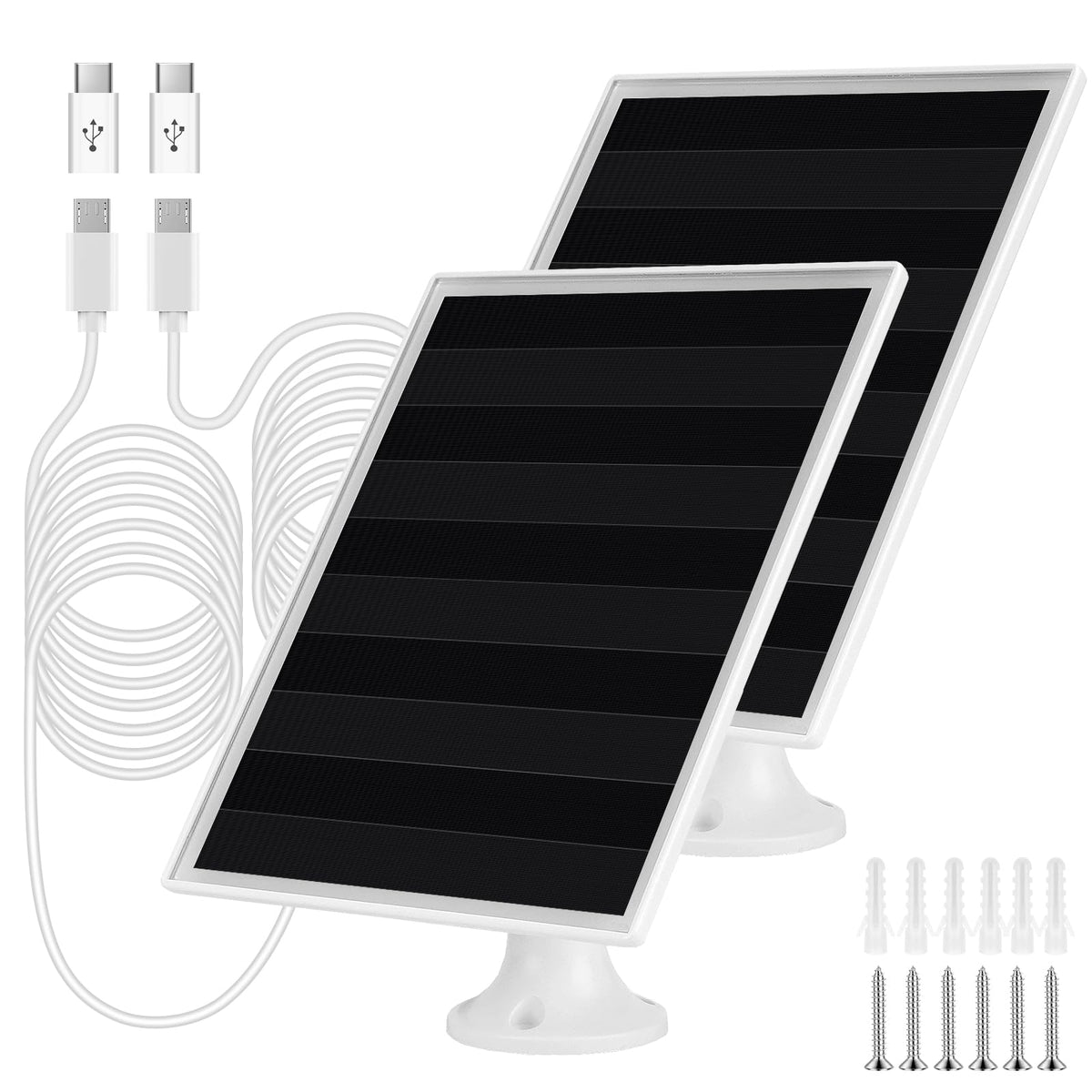Gulisot 6W solar panel charger front view powering an outdoor camera
