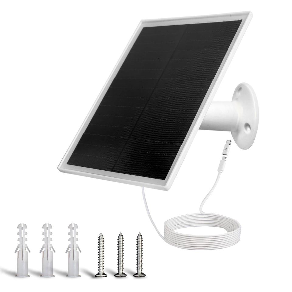 Gulisot 6W solar panel charger powering outdoor camera with daylight energy