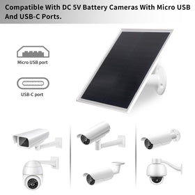 Gulisot solar panel showing Micro USB and USB-C ports for flexible charging