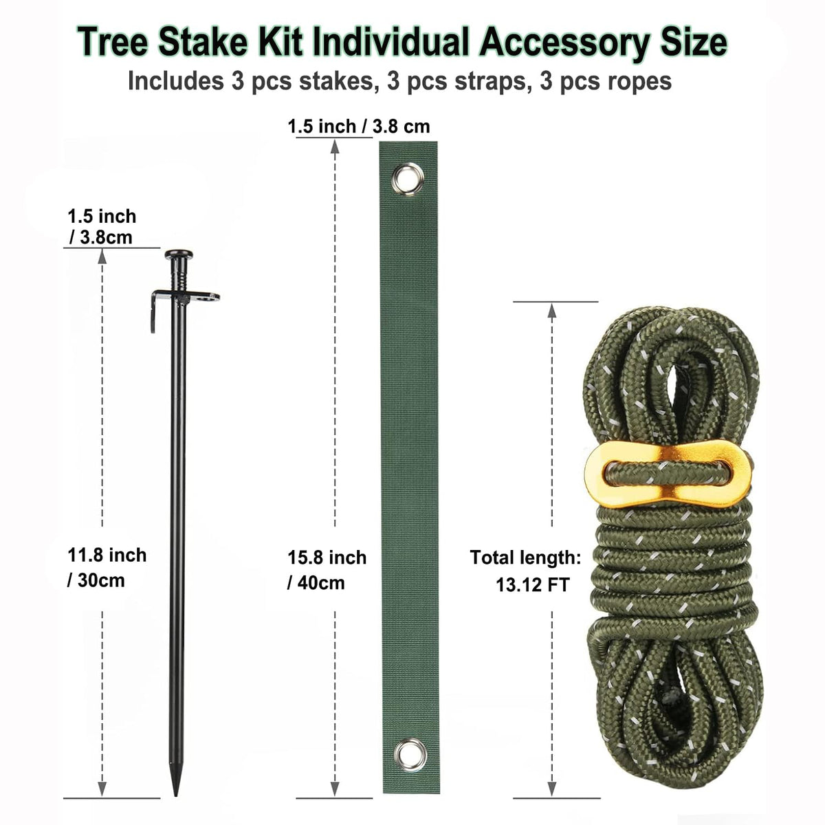 Gulissa Tree Stake Kit multipurpose stakes guard against wind and weather.