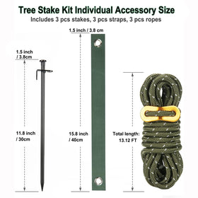 Gulissa Tree Stake Kit multipurpose stakes guard against wind and weather.