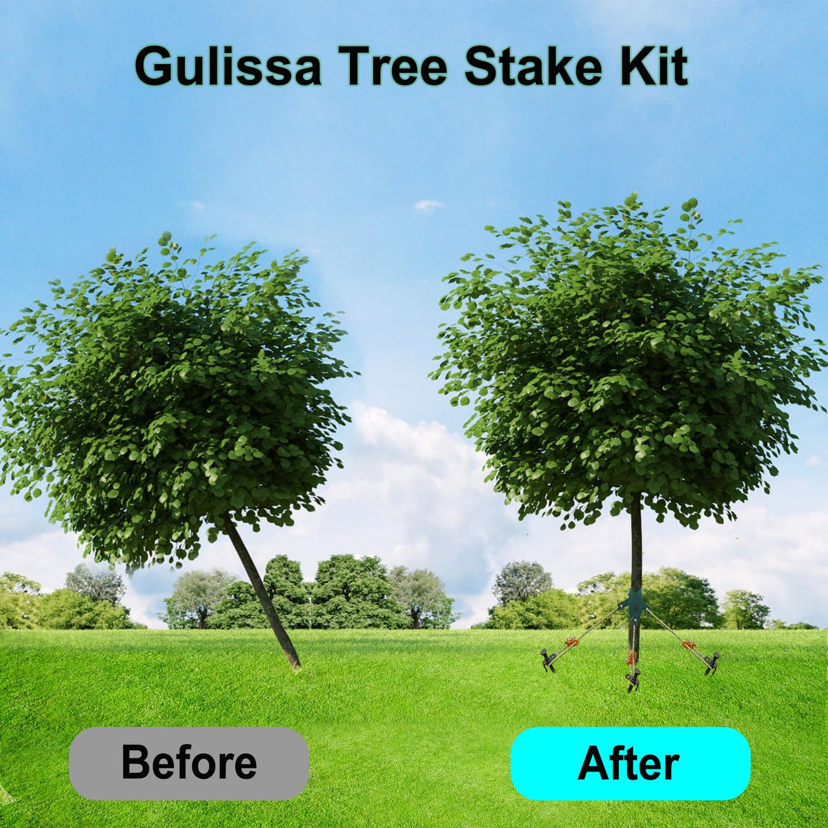 Gulissa Tree Stake Kit tree strap 15.8 inch supports stable tree posture.
