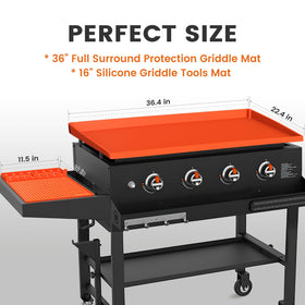 GUSOYO silicone spatula mat 16-inch keeps tools organized and greases contained.