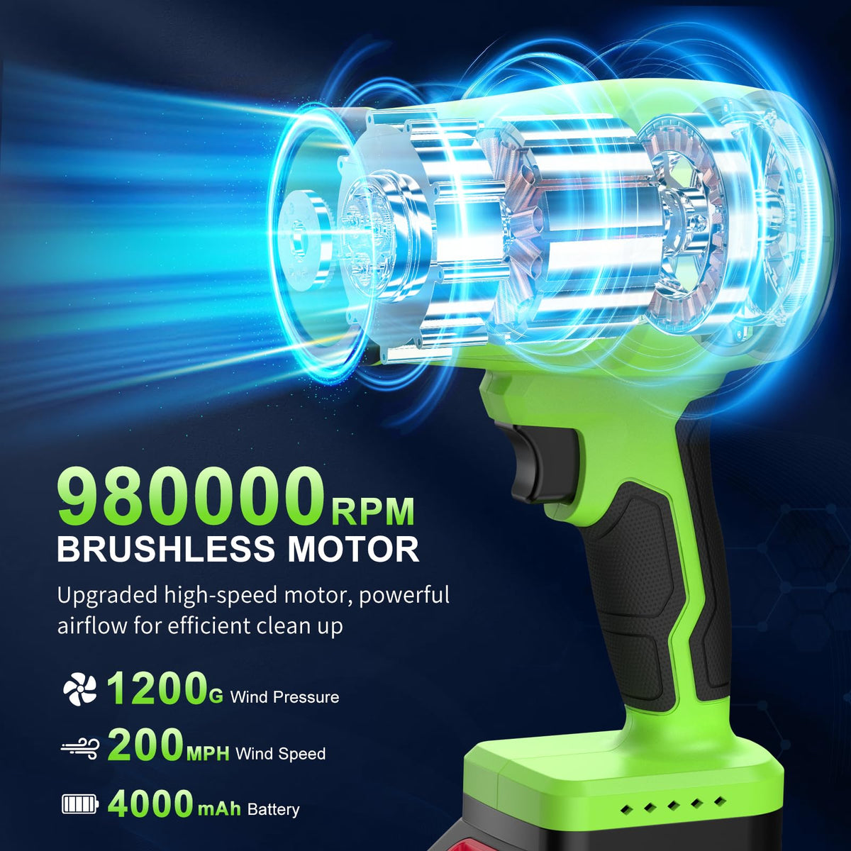 GustoneMas dual-battery pack powers extended cleaning sessions.