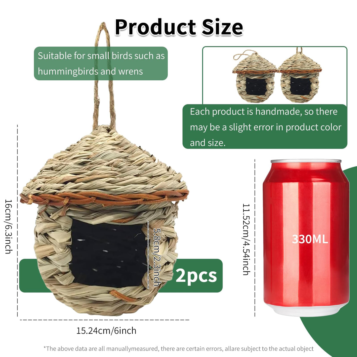Gute Grass Bird Hut close-up shows hand-woven texture and ventilation-friendly design