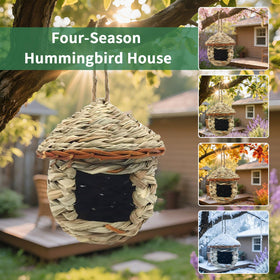 Gute Outdoor Bird House on branch demonstrates sturdy hemp rope for secure hanging