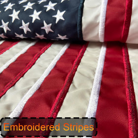 GUYSHEER 12x18 flag with 4-ply stitching reinforcing every seam