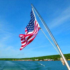 GUYSHEER flag 12x18 showing two brass grommets for secure mounting