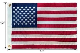 GUYSHEER 12x18 patriotic flag displayed outdoors with clear visibility
