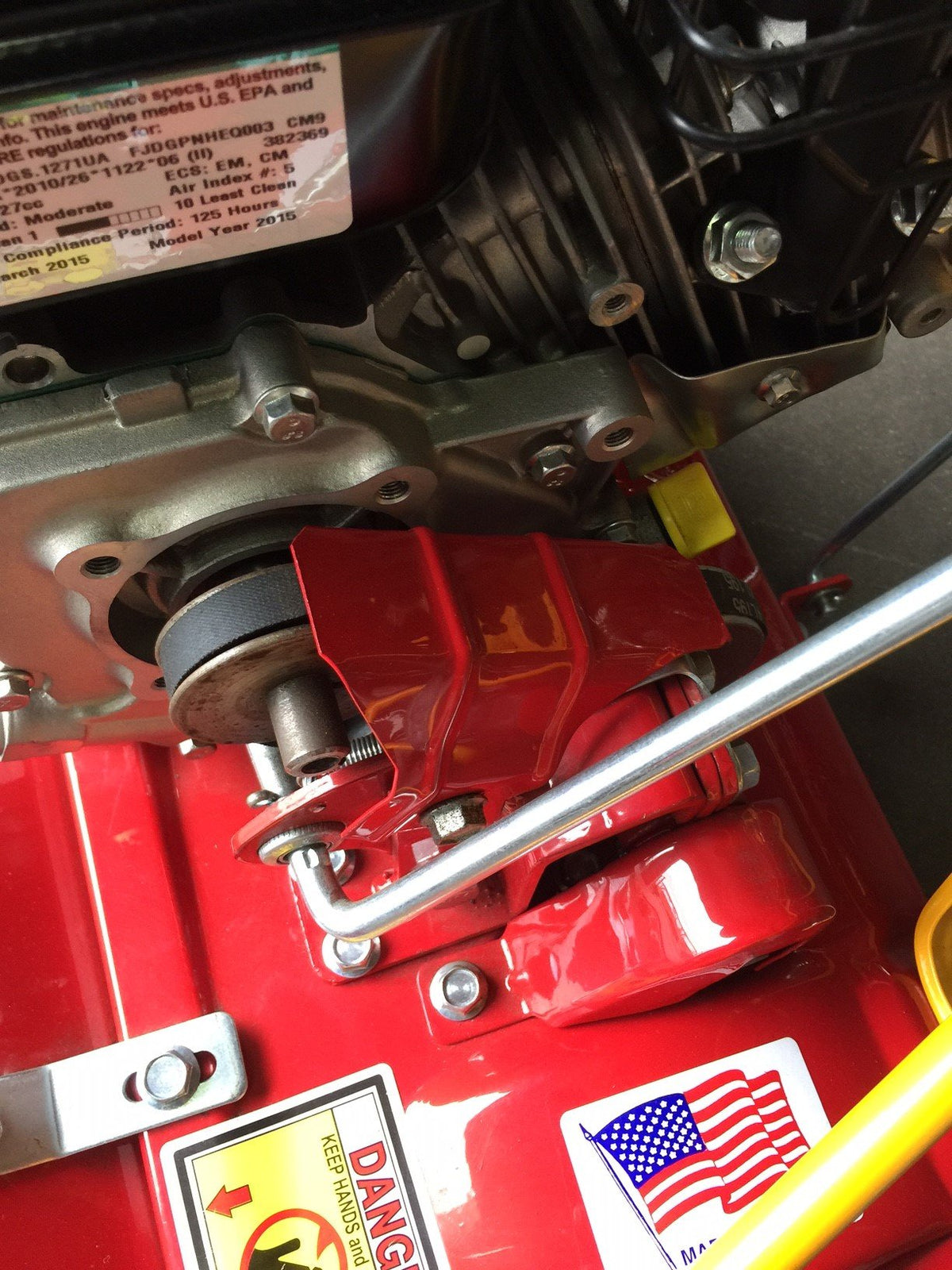 GW Belts in-use belt on a reel mower delivering reliable traction during cutting.