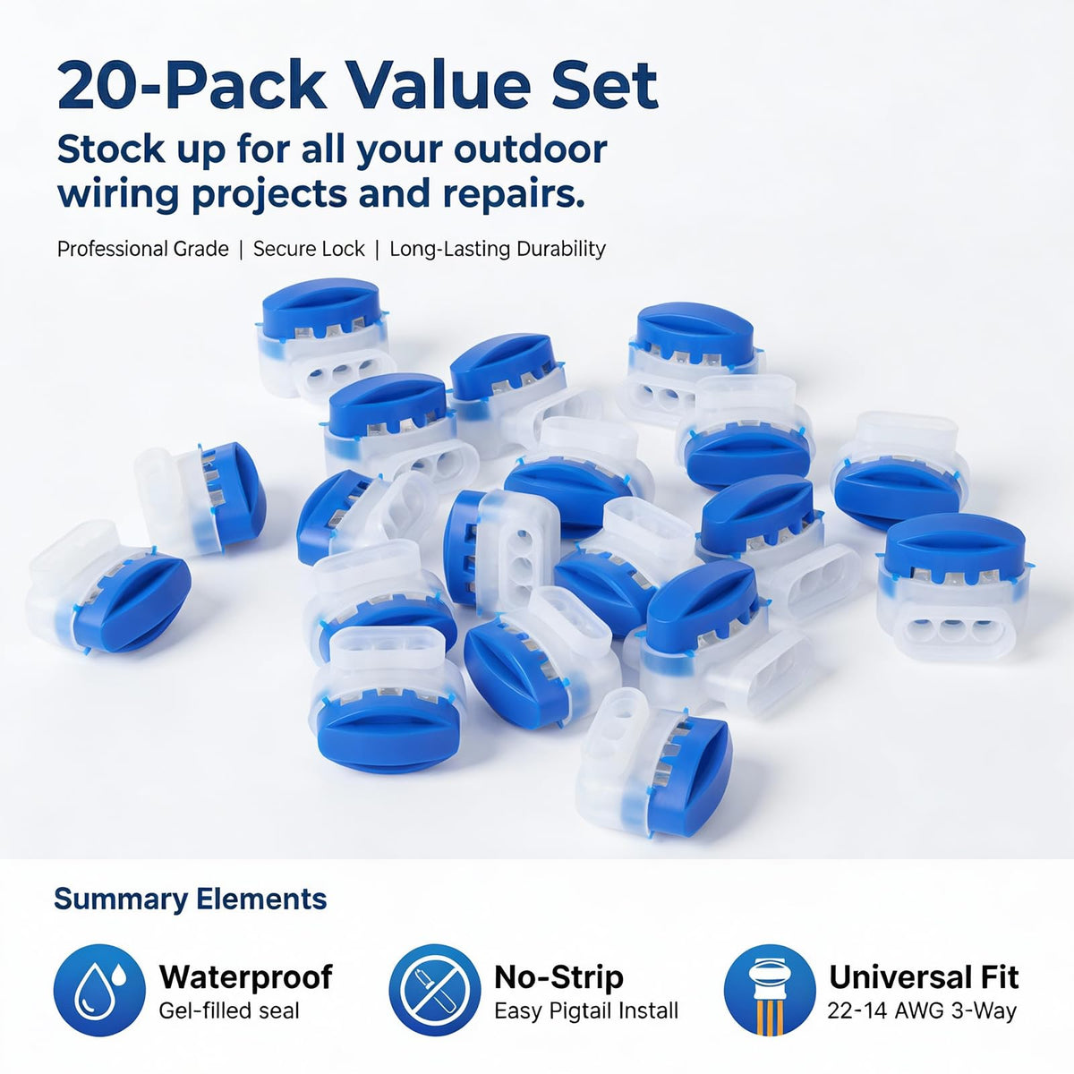 GWHOLE outdoor-ready connector shown ready for irrigation and landscape lighting projects.