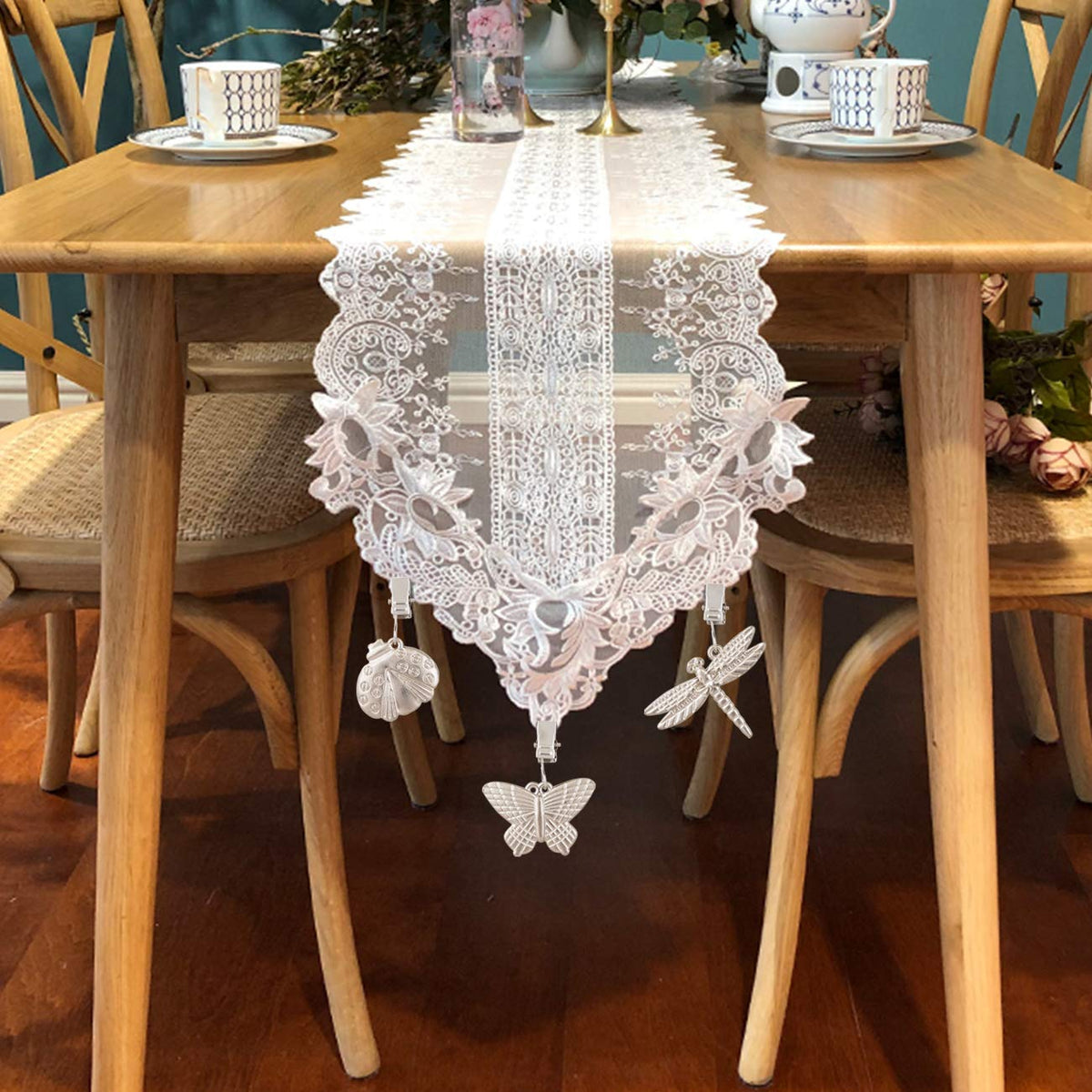 GWHOLE outdoor picnic tablecloth weights secure cloth during meals