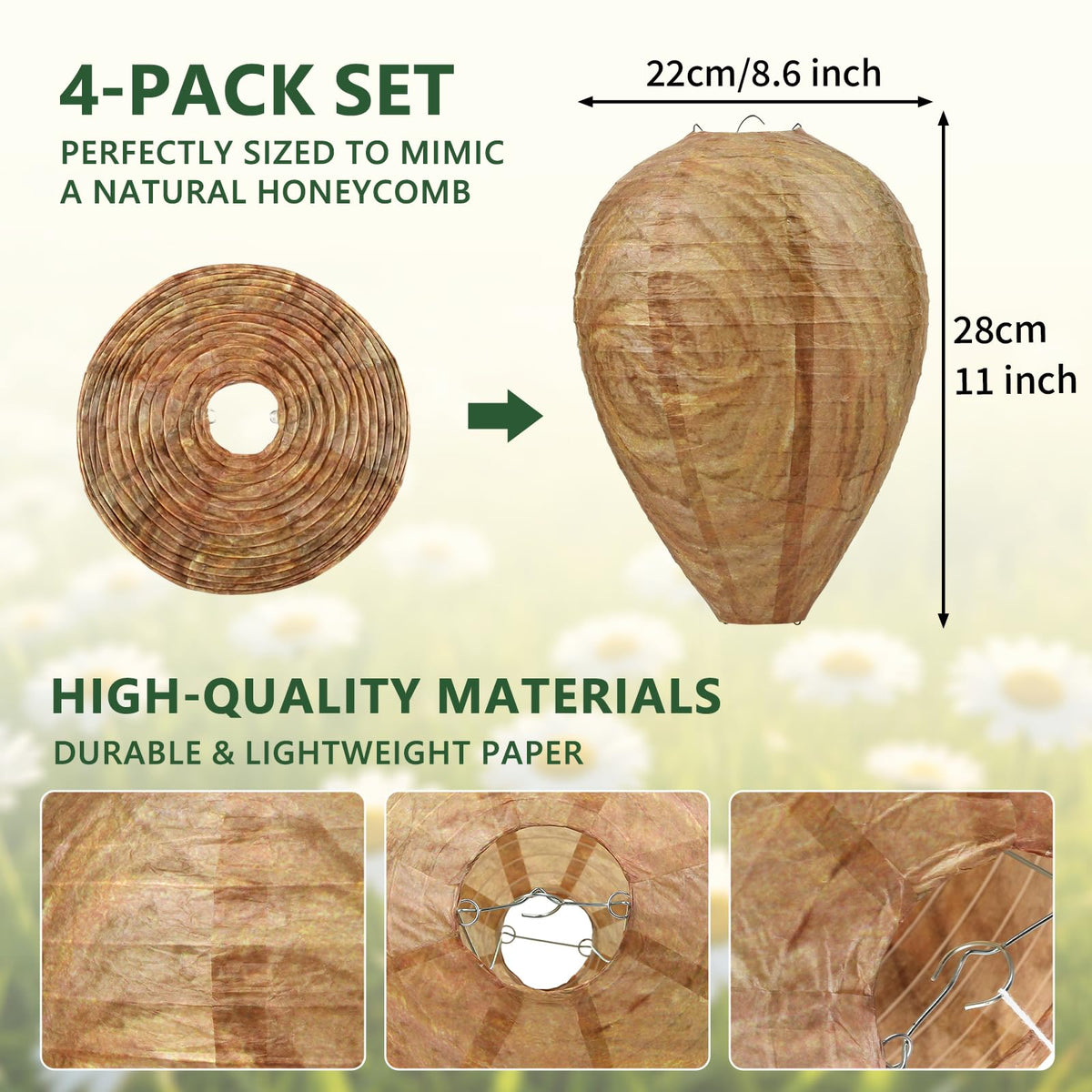 GWHOLE wasp nest brown side view easy hanging on trees