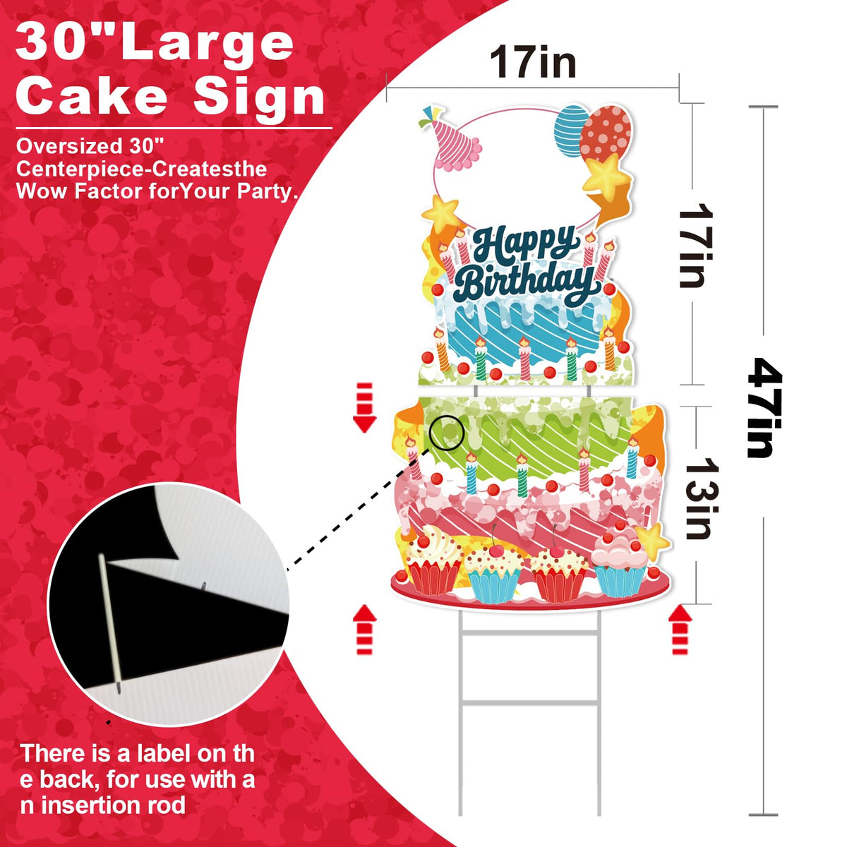 GXGGUS 47-inch lawn sign centerpiece shines day and night with LED lights